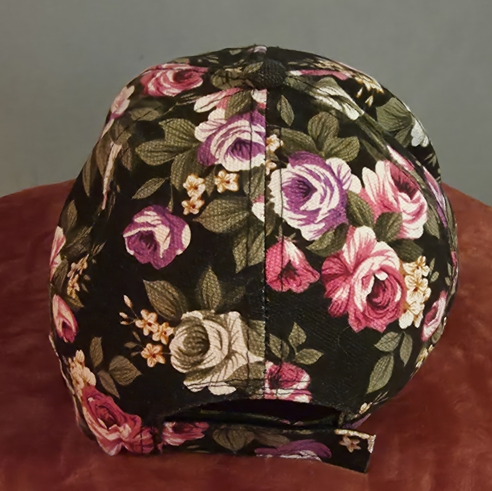 Floral Black Baseball Cap - Picture 2 of 4